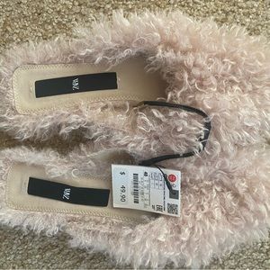 Fuzzy Zara slip on shoes